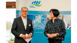 VDKL-Geschäftsführer Jan Peilnsteiner und Dr. Sabine Eichner, Geschäftsführerin des DTI, moderierten das diesjährige „Kälteforum“ in Wilhelmshaven. (Bild: VDKL)