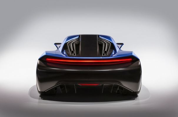 Das Elektroauto Techrules AT96 TREV supercar concept mit 768 kW Spitzenleistung. Der Turbinen-Lader sorgt für eine Reichweite von über 2000 km.  (Techrules)