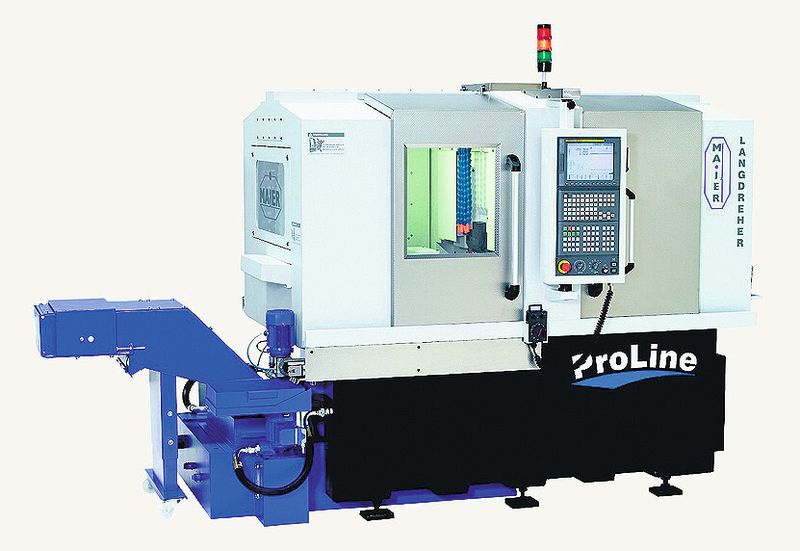 Die Maschine gibt es als reinen Langdreher und als Lang-Kurzdreher, der vom Langdreher innerhalb von 20 Minuten in eine Kurzdrehmaschine verwandelt werden kann. (Bild: Maier Werkzeugmaschinen)