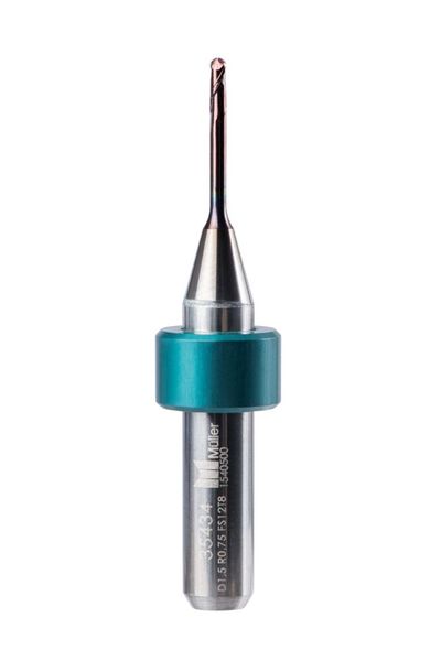 Die Herausforderung bei der Entwicklung von Dentalfräsern liegt in ihren sehr kleinen Dimensionen. (Bild: Müller Präzisionswerkzeuge GmbH)