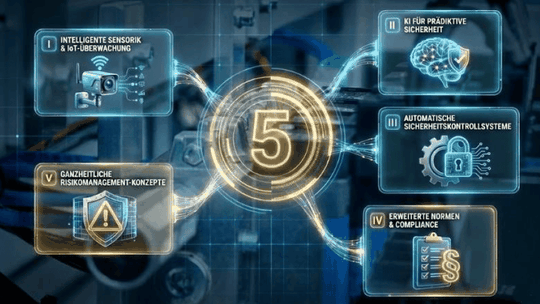 Maschinensicherheit 2026 ist mehr als ein Schutz vor physischen Gefahren – sie  umfasst auch die Absicherung digitaler Prozesse.(Bild:  Tüv Süd)