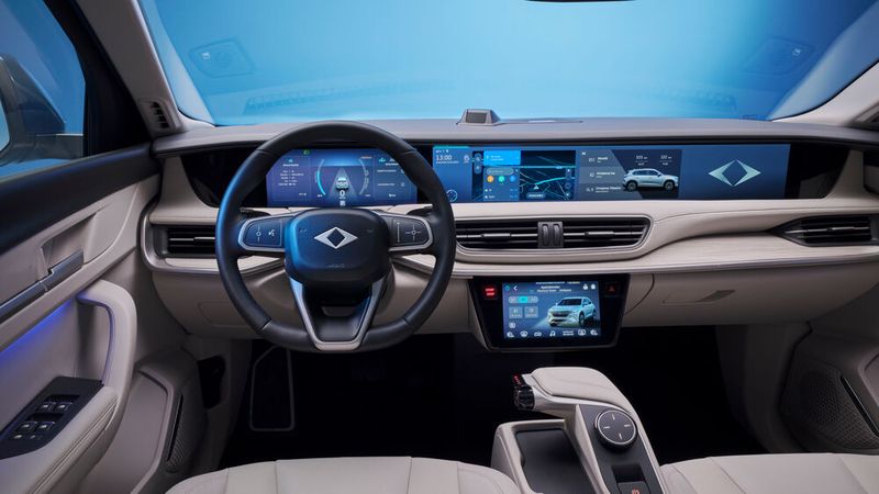 Alle T10X-Modelle verfügen serienmäßig über ein digitales 12-Zoll-Instrumentendisplay, einen zentralen 29-Zoll-Smart-Touchscreen und eine bordeigene Kamera. (Bild: Togg)