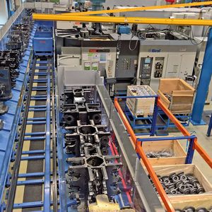 Blick in die Fertigung: 80 Prozent betrifft die Graugussbearbeitung, 15 Prozent fallen auf Aluminium und Stahl. 