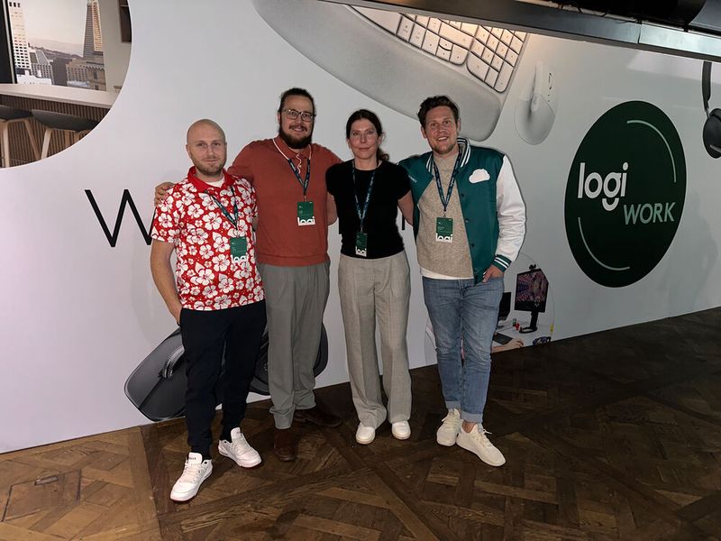 Das TD-SYNNEX-Maverick-Team erkennt man am Outfit: (v. l.) Arik Jung, Lucas Wald, Isabel Warendorf und Sebastian Skrbek (Bild: Vogel IT-Medien )