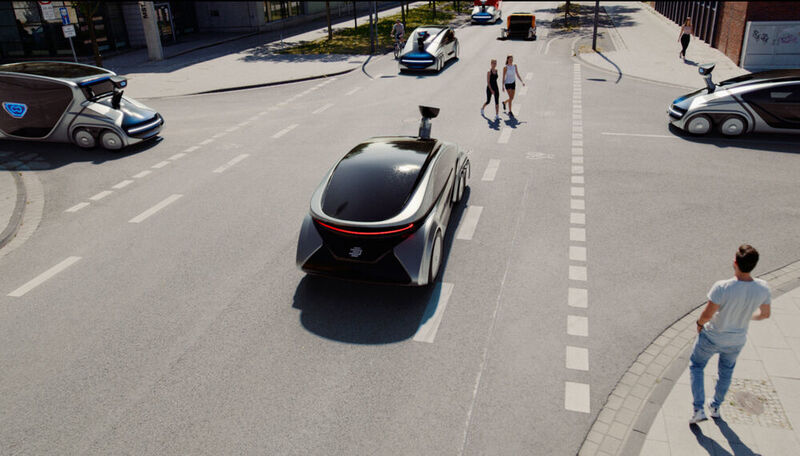 Das Konzeptfahrzeug Citybot soll vernetzt und vollautonom durch die Stadt der Zukunft rollen. (Edag)