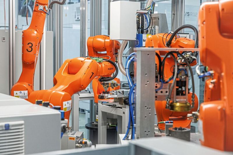 If the finished component meets the requirements, it goes into a leak test, which is carried out in a helium stand. (Image:Kuka)