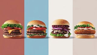 Ob Verbraucher einen vegetarischen Burger kaufen, hängt weniger vor allem vom Preis ab, wie eine Studie der Universität Halle-Wittenberg zeigt (Symbolbild). (Bild: ideogram.ai / KI-generiert)