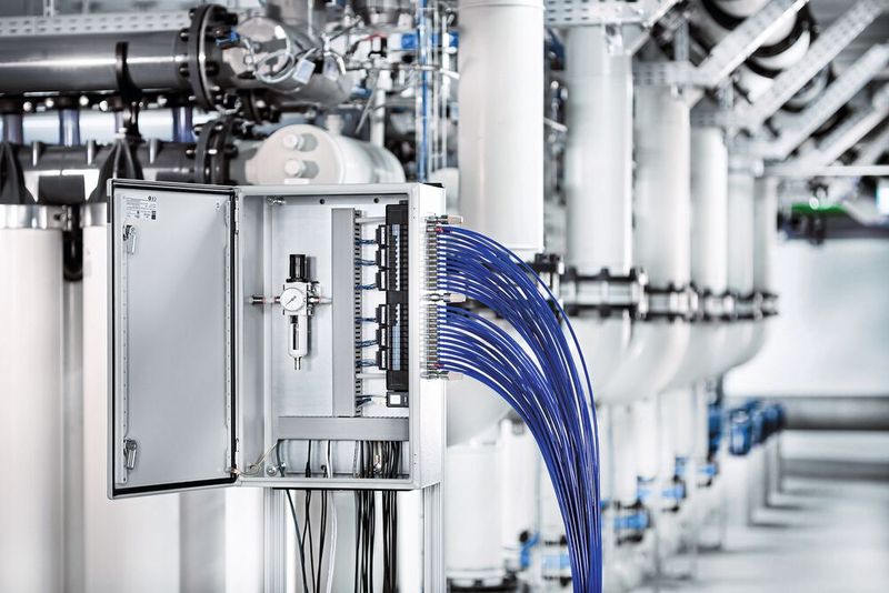 Bei der Entwicklung der Ventilinsel vom Typ 8652 wurde besonderer Wert auf kompakte Abmessungen gelegt, weil in Wasseranwendungen der Einbauplatz oft knapp bemessen ist.  (Bild: Bürkert Fluid Control Systems)