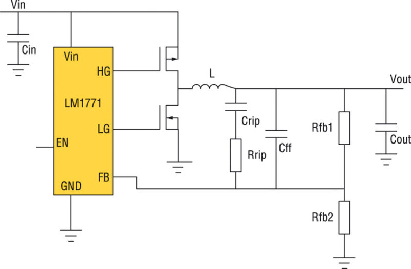 Bild 3: Alternative Beschaltung des synchronen Buck-Schaltreglers LM1771 (Archiv: Vogel Business Media)