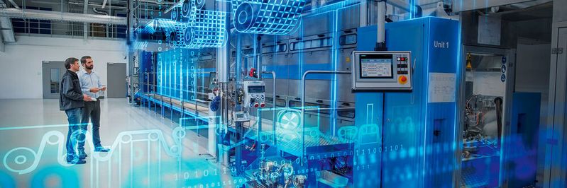 Der "Greenfield Approach" von Siemens soll eine wettbewerbsfähige Batterieproduktion ermöglichen. Ziel ist die ideal skalierbare Fabrik.(Bild:  Siemens)