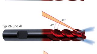 Beim Fräser Super F-UT von Stock soll eine ungleiche Schneidenteilung den Fräser gegen das Rattern schützen. Bild: Stock (Archiv: Vogel Business Media)