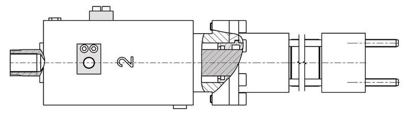 Hydraulikzylinder und Klemmeinheit bilden eine Einheit, die bei entsprechender Auslegung die Kolbenstange des Zylinders sicher fixiert und ohne hydraulischen Druck hält.  (Hydropneu)