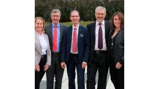 Aktuelle Vorstände der COG Deutschland (v.l.): Stefanie Laufenberg-van Rickelen (van Rickelen), Vorstandsvorsitzender Dr. Wolfgang Heinbach (German Machine Parts), stellvertretender Vorstandsvorsitzender Axel Wagner (Würth eiSos); Kassierer Matthias Kohls (Bombardier) und Anke Bartel (TQ) (Bild: COG)