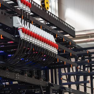 Die Stromanschlüsse im Close-up: sauber und übersichtlich verkabelt.(Bild:  Vertiv)