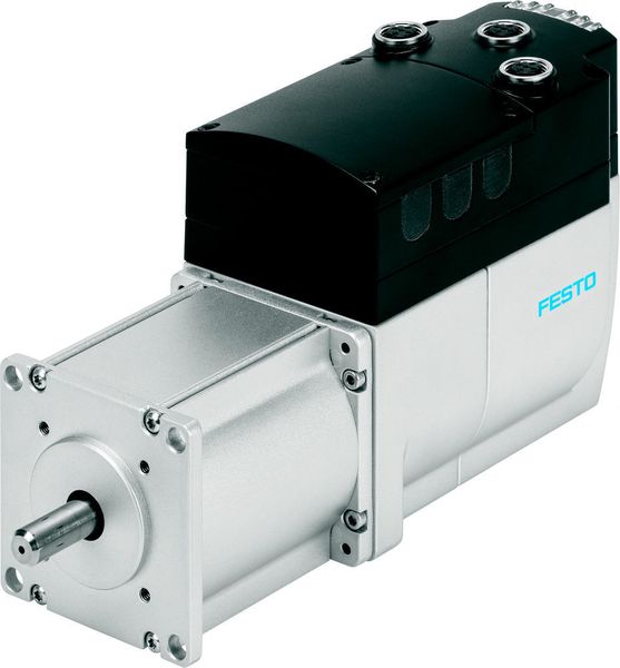 Integrierter Antrieb EMCA: Der bürstenlose Gleichstrommotor von Festo mit absoluter Positionserfassung, integriertem Regler, Leistungselektronik, absoluten Encodern. (Festo)
