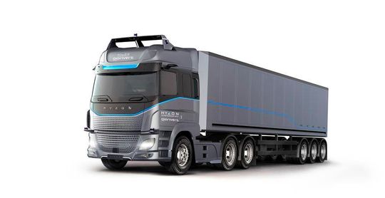 A concept of a HYZON autonomous fuel cell port truck. (Source:  HYZON Motors)