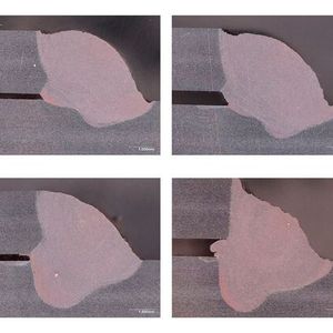 Die Tests, die WMG in England durchgeführt hat, zeigen beim Laserschweißen von Batteriekästen aus 6xxx-Aluminiumlegierung mit oszillierendem Laserstrahl (obere Reihe) eine deutlich verbesserte Schweißnahtqualität als ohne Oszillation.(Bild:  WMG/University of Warwick)