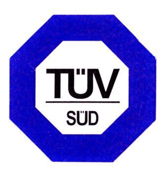 2001: Viele Autofahrer erinnert es an die sechseckige Plakette an ihrem Fahrzeug: das blaue Achteck von TÜV SÜD, das seit Ende der 1990er-Jahre bei Medizinprodukten eingesetzt wird.
Offizielles Firmenlogo wird das Zeichen 2001. (TÜV Süd)