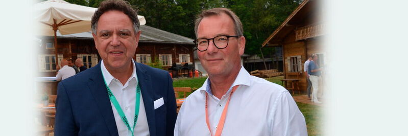 Paul Karrer (rechts, mit Huawei-Manager Jörg Karpinski) führt seit Herbst 2019 die Geschäfte von Arrow ECS in Deutschland.