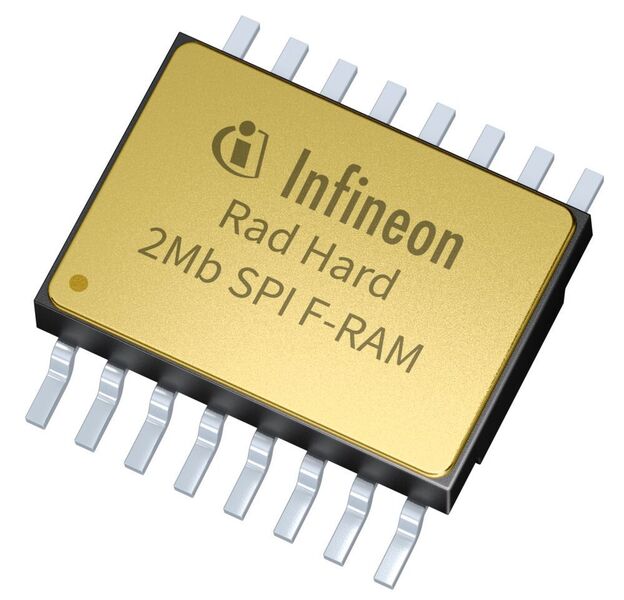 Infineons strahlungsgeschützer F-RAM-Speicher steckt in einem keramischen Gehäuse und ist mit bis zu 2MBit Speicherkapazität erhältlich. (Infineon Techologies)
