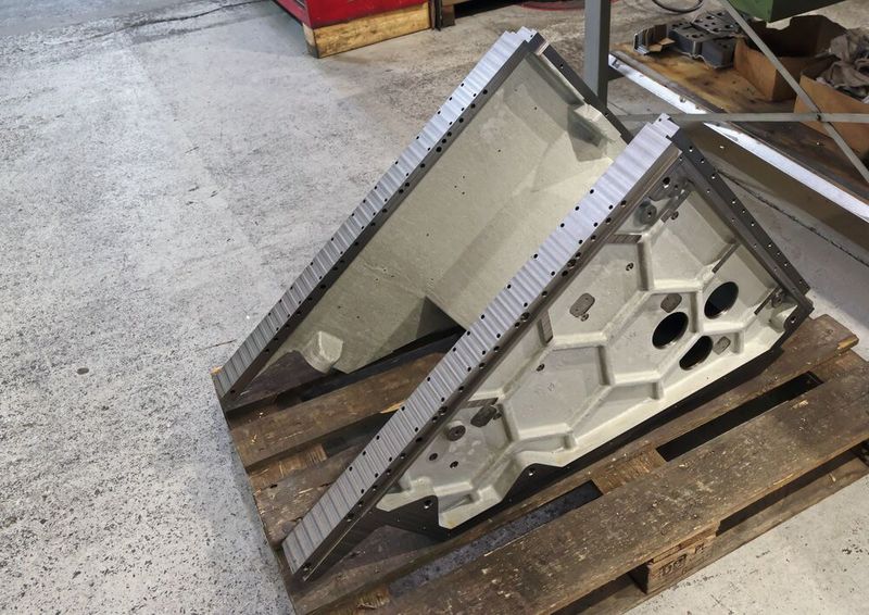 Colonne mobile en fonte d’une machine-outil usinée avec la Tiltenta T7. (Source : MSM)