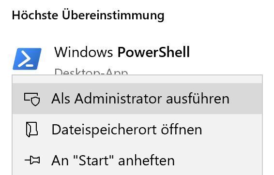 Schritt 4: Starten Sie jetzt die Powershell mit Administrator-Rechten. (Rentrop / Microsoft)