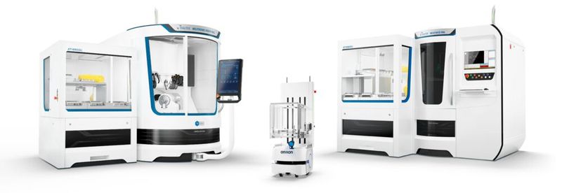 Zahlreiche Besucher haben sich am ersten Messetag zur Enthüllung der Walter-Neuheit auf dem Messestand der United Grinding Group eingefunden. Um 10 Uhr fielen die Hüllen und gaben den Blick frei auf einen mobilen Transportroboter, der völlig autonom zwischen der High-End Werkzeugschleifmaschine Helitronic Vision 400 L und der vollautomatischen Messmaschine Helicheck Plus pendelte. Diese innovative Automatisierungslösung trägt den Namen «Automated Tool Production» (ATP) und erlaubt die automatische Be- und Entladung von zylindrischen Präzisionswerkzeugen.  (Bild: United Grinding Group)