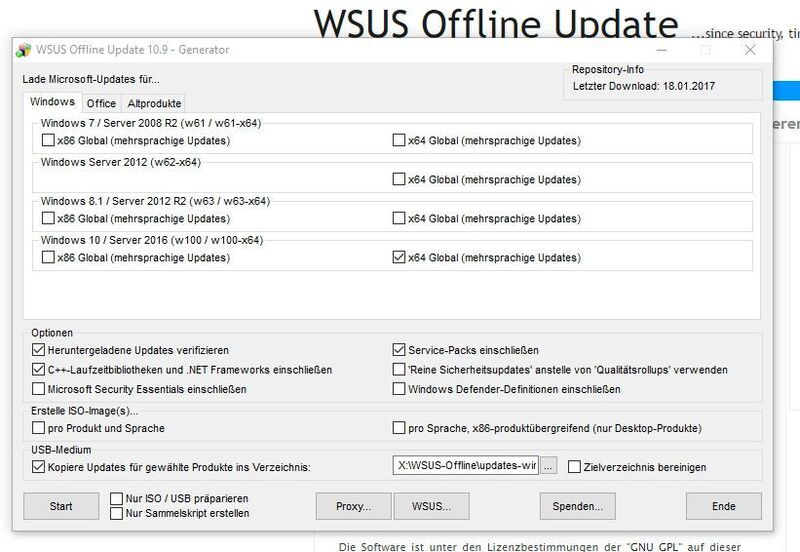 Mit WSUS Offline Update können Windows-Updates heruntergeladen und in ISO-Dateien zur Installation integriert werden. (Joos / Torsten Wittrock)