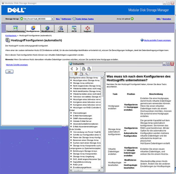 Die Verwaltungssoftware Modular Disk Storage Manager konfiguriert auf Wunsch automatisch den Hostzugriff. (Archiv: Vogel Business Media)