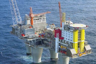 Im Jahr 2005 verband ABB eine Gasbohrplattform in der Nordsee über eine 70 km lange Gleichstromleitung mit dem Festland. (Bild: ABB)