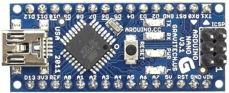 Arduino Nano: Vorderseite (Bild: Arduino / reichelt)
