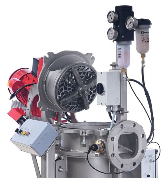 Beim Vogelsang-Nasszerkleinerer Rota Cut Professional regelt eine intelligente Steuerungstechnik den Maschinenbetrieb im optimalen Leistungsspektrum.(Bild:  Vogelsang)