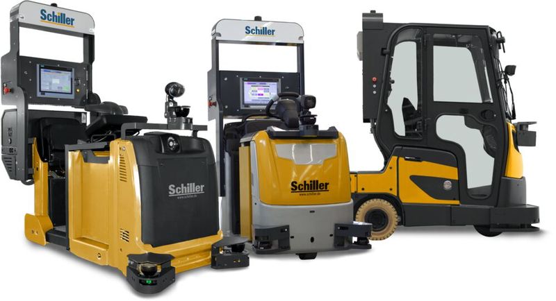 Die Umrüstkits an Linde Elektroschleppern vom Typ P 50C, auf Anfrage sind Umrüstungen beliebiger Fahrzeugtypen möglich. (Bild: Schiller Automatisierungstechnik GmbH)