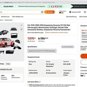 Eine neue (komplette!) Karosserie für einen Porsche 911 für 6.000 Euro? Kaum zu glauben, auch bei einer Mindestabnahme von 10 Stück.(Bild:  Screenshot Alibaba.com)