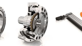 Schaeffler zeigt auf der Hannover Messe 2020 u. a. neue Komponenten für den Einsatz in Leichtbaurobotern und kollaborativen Robotern: das Schrägnadellager XZU, die Getriebeeinheit RTWH und einbaufertige Linearachsen, die das Einsatzgebiet der Roboter um ein Vielfaches steigern können. (Schaeffler)