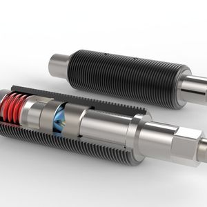 Blick auf und in die Kraftstpannspindel MSPD von Jakob Antriebstechnik. Sie wird als selbsthemmendes System beschrieben, mit dem man auch automatisch von der Außen- auf die Innenspannung wechseln kann. (Bild: Jakob)