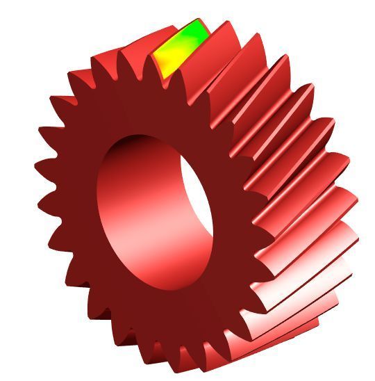 Neu kann in Kisssoft eine Kontaktanalyse für asymmetrische Zahnräder durchgeführt werden. Diese erlaubt zusätzlich zu der Geometrie- sowie Festigkeitsbewertung die Analyse asymmetrischer Verzahnung unter Last. (Kisssoft)