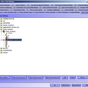 Bei der Benutzerverwaltung müssen die Administratoren darauf achten, den Mail-Konten sowohl eine POP- als auch eine SMTP-Komponente mitzugeben.