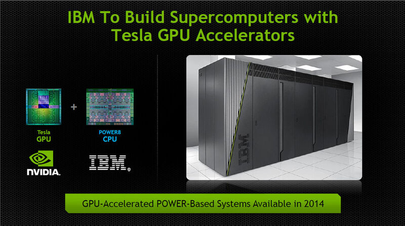 Abbildung 4: Im kommenden Jahr soll der erste IBM-Supercomputer mit Unterstützung von Tesla-GPUs fertig sein. (Bild: Nvidia)