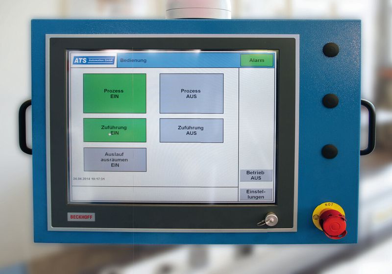 Der 19-Zoll-Touchscreen des Einbau-Panel-PCs CP6203 bietet ausreichend Fläche für eine übersichtliche Darstellung der mit Twincat HMI erstellten Visualisierung. (Bild: Beckhoff Automation)