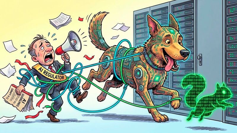 KI noch nicht im Griff: 29 Prozent der Befragten in europäischen Unternehmen sehen die KI-Regulierung als ihre größte Compliance-Sorge.(Bild:  Gemini / KI-generiert)