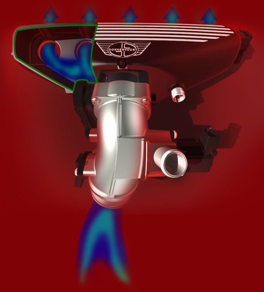 Während der Neugestaltung des D8 GTO stellte sich Donkervoort einer Reihe weiterer Herausforderungen: Dies reichte von der Optimierung des Ansaugkrümmers über die Luftführung des Motors bis hin zur Lösung neuer aerodynamischer Fragen.  (Bild: Solid Works)