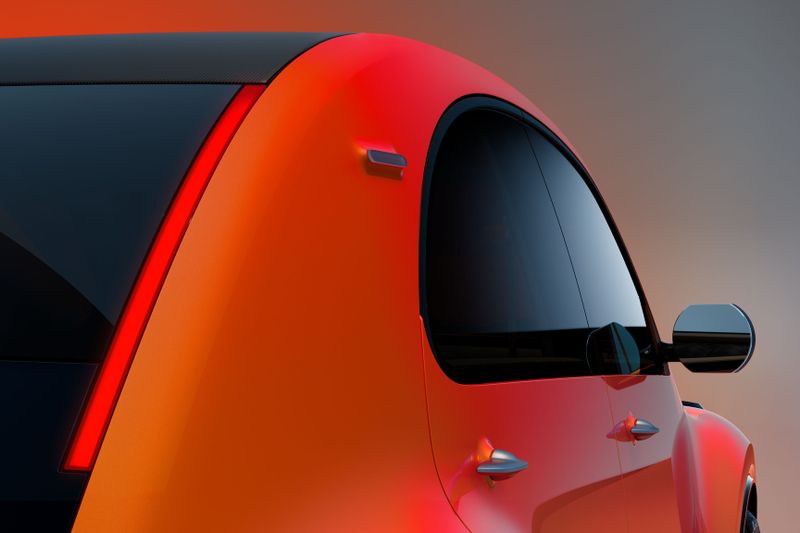 Die C-Säulen ziert ein filigraner Blinker, die Türgriffe erinnern sehr deutlich an die 1990 eingestellte Vorgängerin. (Bild: Citroën)
