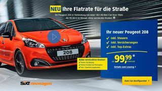 Mit dieser Reklame hatte Sixt Leasing Kunden im Frühjahr 2017 gelockt. (Bild: Screenshot 1und1.de)