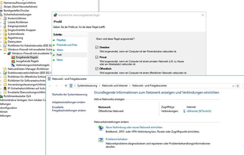 Beim Erstellen der Regeln kann auch nach dem Firewall-Profil gefiltert werden. Hier können Administratoren festlegen, ob die Regel für den Einsatz in der Active Directory-Domäne genutzt wird, für private Netzwerke, also Arbeitsgruppen, oder für öffentlich konfigurierte Netzwerke. (Thomas Joos)