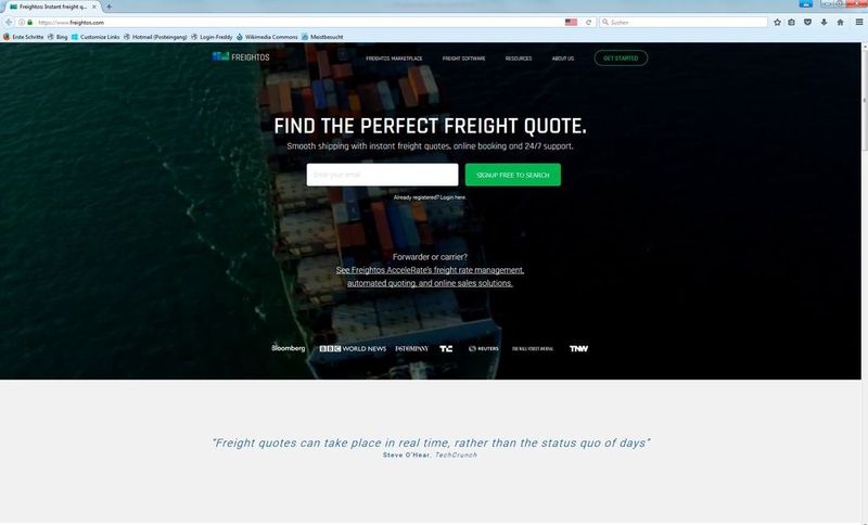 Freightos (www.freightos.com) bietet globale Door-to-Door-Preisvergleiche für jede Ladungsart an und will das “Expedia for Cargo” werden. Die Firma mit Sitz in Hongkong und Jerusalem will ihren Nutzern das bequeme Management ihrer eigenen Frachtraten mit Carrier ermöglichen. Hier wurde neben verschiedenen Schnittstellen zu Carriern auch eine Form des Contract Scannings entwickelt, das Raten weitgehend fehlerfrei ohne manuelle Nachbearbeitung aktualisiert. Seit 2014 bietet Freightos das Produkt auch für Verlader an, die damit ihre eigenen Frachtraten pflegen können.  (Bild: Freightos)