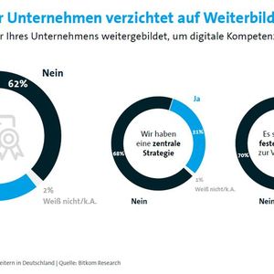 Viele Unternehmen kümmern sich zu wenig um die digitale Kompetenz ihrer Mitarbeiter.(Bild:  Bitkom)