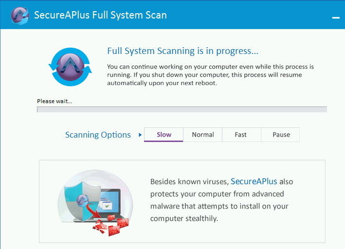 SecureAPlus muss installiert werden, kann danach aber Rechner nach Viren durchsuchen. Auch dieses Produkt ist ideal für Heim- oder Kiosk-PCs geeignet. (Bild: Thomas Joos)