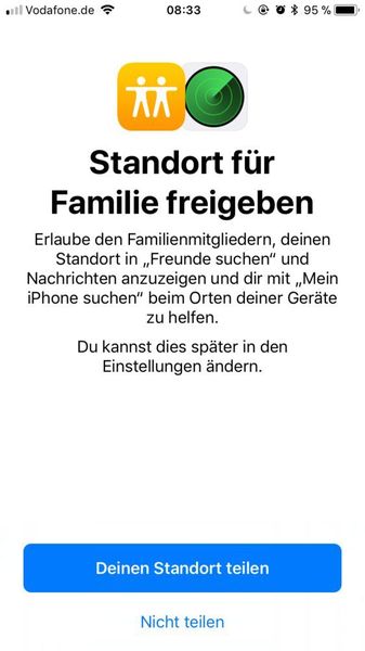 Wissen, wo Teammitglieder sind: Im Assistenten kann auch das Teilen des Standorts aktiviert werden. (iCloud.com)