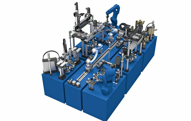 Anhand einer Montagezelle wurde auf der Hannover-Messe gezeigt, wie die Smart Factory mithilfe von Schunk-Komponenten gelingt. (Bild: Schunk)